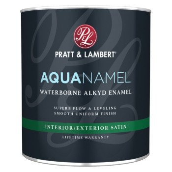 Pratt & Lambert Aquanamel 0000Z0782-14 Waterborne Enamel Paint, Satin Sheen, Deep, 1 qt, 400 sq-ft Coverage Area