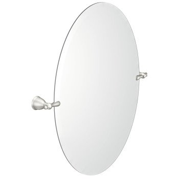 Moen Caldwell Series Y3192BN Mirror, Oval, 22.8 in W, 26 in H, Metal Frame, Brushed Nickel Frame