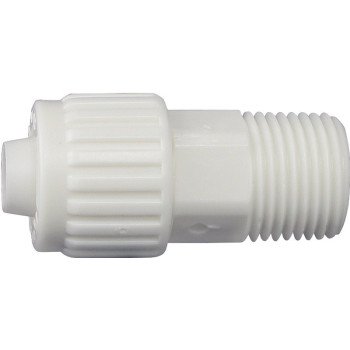 Flair-It 16868 Tube to Pipe Adapter, 1/2 x 3/4 in, PEX x MPT, Polyoxymethylene, White