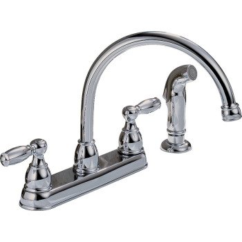 Delta Peerless Claymore Series P299575LF Kitchen Faucet, 1.8 gpm, 2-Faucet Handle, Chrome Plated, Deck, Lever Handle