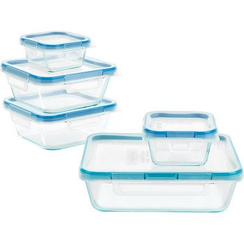 Snapware 1109331 10-Piece Food Container Set, Glass