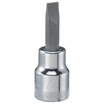 DEWALT DWMT75452OSP Slotted Screwdriver Bit Socket, 1/4 in Tip, 3/8 in Drive, Polished Chrome Vanadium