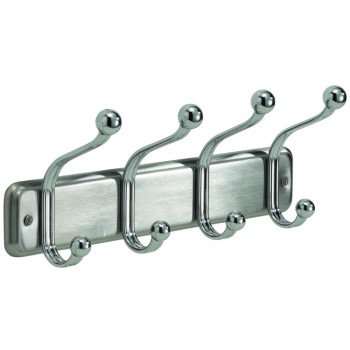 iDESIGN York Lyra 54170 Hook Rack, 4-Hook, Steel, Chrome