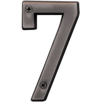 Hy-Ko Prestige Series BR-42OWB/7 House Number, Character: 7, 4 in H Character, Bronze Character, Brass