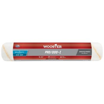 Wooster RR642-14 Roller Cover, 3/8 in Thick Nap, 14 in L, Fabric Cover, White