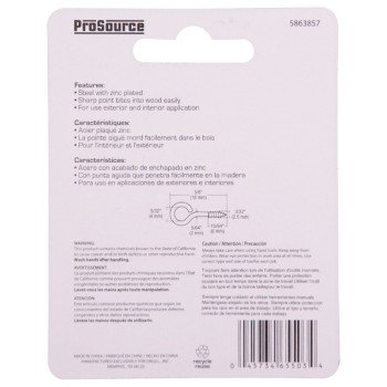 ProSource LR-406-PS Gate Hook and Eye, 1/8 in Dia Wire, Steel