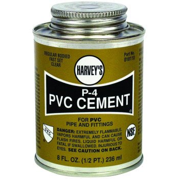 Harvey 18110-24 Solvent Cement, 8 oz Can, Liquid, Clear