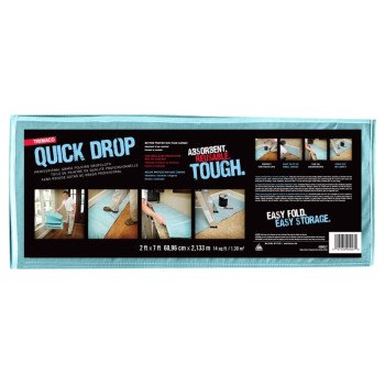 Trimaco Quickdrop 90027 Folding Mat Drop Cloth, 7 ft L, 2 ft W, Coated Fabric