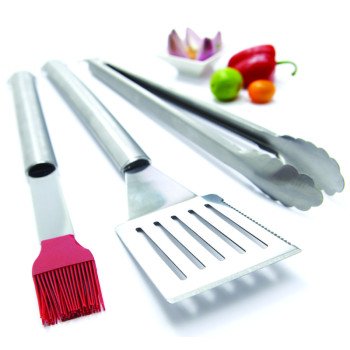 GrillPro 40035 Tool Set, Stainless Steel, Tubular Handle