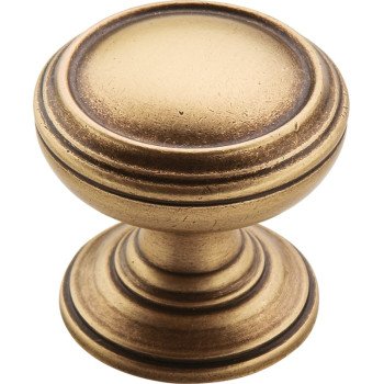 Amerock BP55342GB Cabinet Knob, 1-1/4 in Projection, Zinc, Gilded Bronze