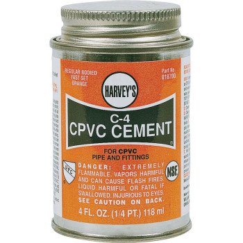 Harvey 18710-24 Solvent Cement, 8 oz Can, Liquid, Orange