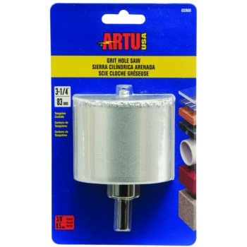 ARTU 02860 Hole Saw, 3-1/4 in Dia, 2-1/4 in D Cutting, 5/8-18 Arbor, Tungsten Carbide Cutting Edge