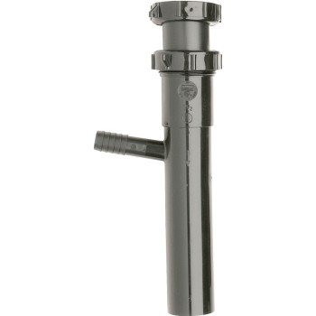 Plumb Pak PP66-14B Branch Tailpiece, 1-1/2 in, 8 in L, Slip-Joint, Plastic, Black