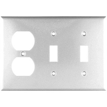 Eaton Wiring Devices 2158W-BOX Combination Wallplate, 4-1/2 in L, 6-3/8 in W, Standard, 3-Gang, Thermoset, White