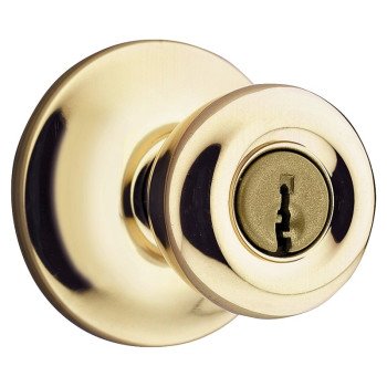 Kwikset 400M3CPK6 Keyed Entry Knob, Polished Brass