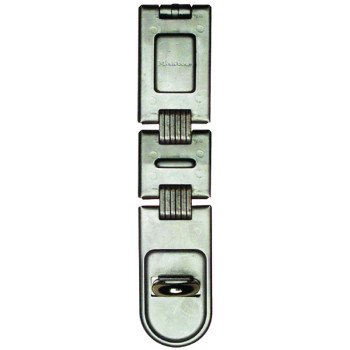 Master Lock 722DPF Latching Hasp, 7-3/4 in L, 11/16 in W, Steel, Zinc, 7/16 in Dia Shackle