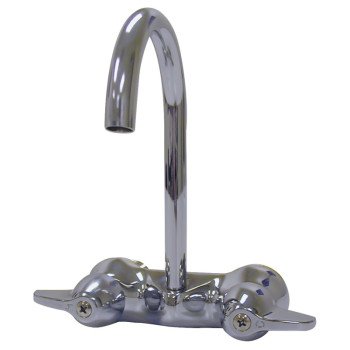 B & K 123-005 Bathroom Faucet, Chrome Plated, High Arc Spout