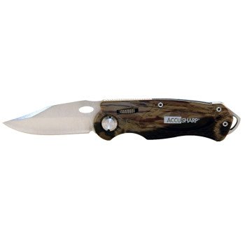 Accusharp 704E Sport Knife, Stainless Steel Blade, 1-Blade, Camouflage Handle