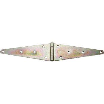 National Hardware N127-910 Strap Hinge, 4.6 in W Frame Leaf, 0.16 in Thick Leaf, Steel, Zinc, Wall Mounting