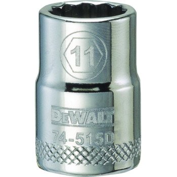 DEWALT DWMT74515OSP Hand Socket, 11 mm Socket, 3/8 in Drive, 12-Point, Vanadium Steel, Polished Chrome