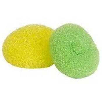 Quickie 502372 Mesh Scourer, Plastic Abrasive, 3-1/2 in Dia, Assorted