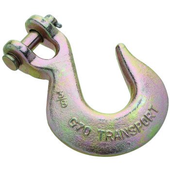 National Hardware 3254BC Series N282-111 Clevis Slip Hook, 3/8 in, 6600 lb Working Load, Steel, Yellow Chrome