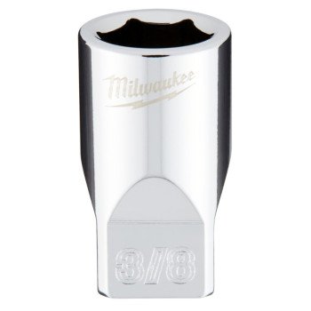 Milwaukee 45-34-9007 Socket, 3/8 in Socket, 1/4 in Drive, 6-Point, Chrome Vanadium Steel, Chrome