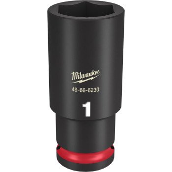 Milwaukee SHOCKWAVE Impact Duty Series 49-66-6230 Deep Impact Socket, 1 in Socket, 1/2 in Drive, Square Drive, 6-Point