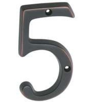 Schlage SC2-3056-716 House Number, Character: 5, 4 in H Character, Bronze Character, Brass