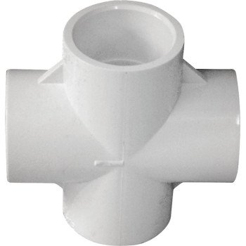 IPEX 435470 Pipe Cross, 3/4 in, Socket, PVC, White, SCH 40 Schedule, 150 psi Pressure