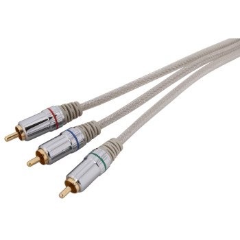 Zenith VC3006COMPON Video Cable, Silver Sheath, 6 ft L