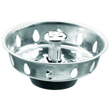 Plumb Pak PP22025 Basket Strainer with Adjustable Post, 3.3 in Dia, Stainless Steel, For: Sink