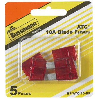 Bussmann BP/ATC-10-RP Automotive Fuse, Blade Fuse, 32 VDC, 10 A, 1 kA Interrupt