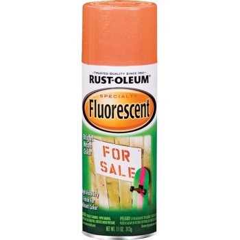 Rust-Oleum 342568 Specialty Paint, Flat/Matte, Fluorescent Orange, 11 oz, Aerosol Can