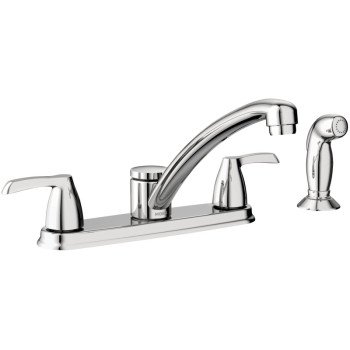 Moen Adler Series 87046 Kitchen Faucet, 1.5 gpm, 2-Faucet Handle, Stainless Steel, Chrome Plated, Deck Mounting