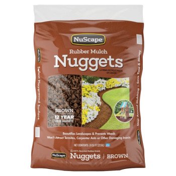 NuScape NS8BN Nugget Mulch, Brown, 16 lb Bag