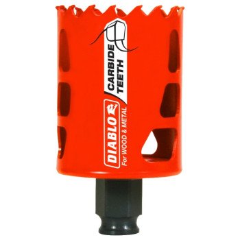 Diablo DHS2000CT GP Hole Saw, 2 in Dia, 2-3/8 in D Cutting, 3/8 in Arbor, Carbide Cutting Edge