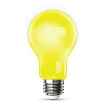 Feit Electric A19100/BUG/LED LED Bug Light, A19 Lamp, 100 W Equivalent, E26 Lamp Base, Yellow