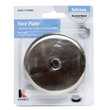 Keeney K820-11DSBN Face Plate with Screw, Metal, Brushed Nickel, For: Standard Size Tubs