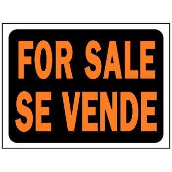 Hy-Ko Hy-Glo Series 3064 Identification Sign, For Sale Se Vende, Fluorescent Orange Legend, Plastic