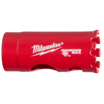 Milwaukee Diamond Plus 49-56-5605 Hole Saw, 7/8 in Dia, 1-1/2 in D Cutting, 4 TPI, Diamond Grit Cutting Edge