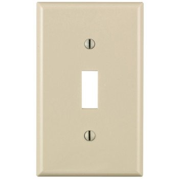 Leviton 024-80701-00T Wallplate, 4-1/2 in L, 2-3/4 in W, 1 -Gang, Nylon, Light Almond, Smooth