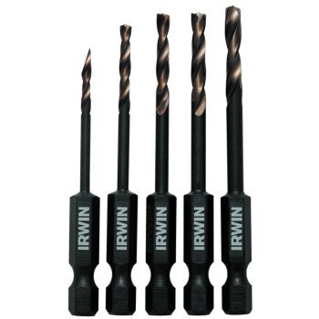 IRWIN 1881279 Drill Bit Set, 5-Piece, Steel, Black Oxide