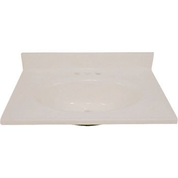 Foremost BS-2231 Vanity Top, 31 in OAL, 22 in OAW, Marble, Bone, Countertop Edge