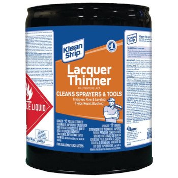 Klean Strip CML170 Lacquer Thinner, Liquid, Free, Clear, Water White, 5 gal, Can