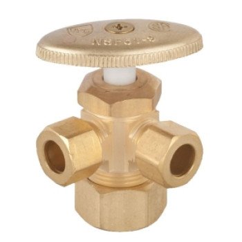 Moen M-Line Series M4726 Shut-Off Valve, 3/8 x 3/8 x 5/8 in Connection, Compression, Brass Body