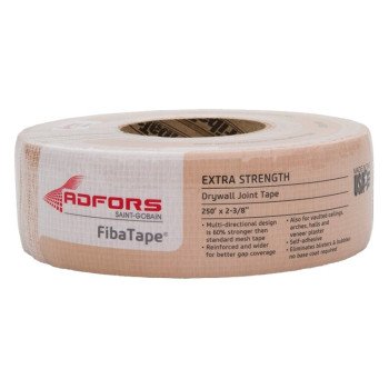 Adfors FibaTape FDW8666-U Extra Strength Drywall Tape, 250 ft L, 2-3/8 in W, Beige