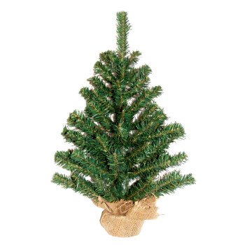 Hometown Holidays 11112 Ball and Burlap Tree, 12 in H, Tree, Burlap/PVC, Indoor, Outdoor