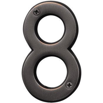 Hy-Ko Prestige Series BR-42OWB/8 House Number, Character: 8, 4 in H Character, Bronze Character, Brass