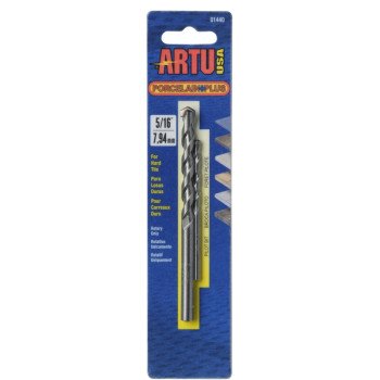 ARTU 01440 Drill Bit, 5/16 in Dia, 4-1/2 in OAL, Flat Flute, 2-Flute, 5/16 in Dia Shank, Straight Shank